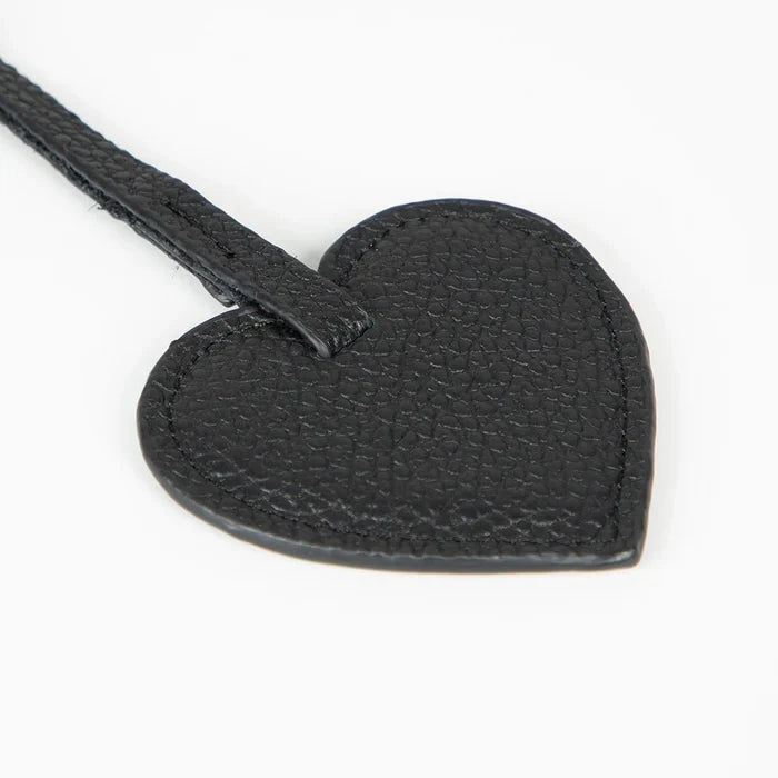 Full - Grain Leather Heart Bag Charm, Eclipse - BlackBrook Case