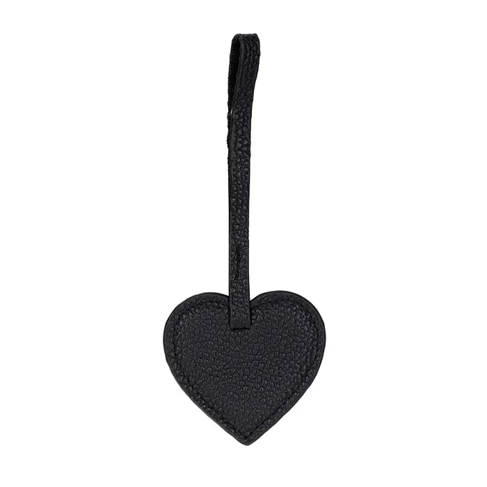 Full - Grain Leather Heart Bag Charm, Eclipse - BlackBrook Case
