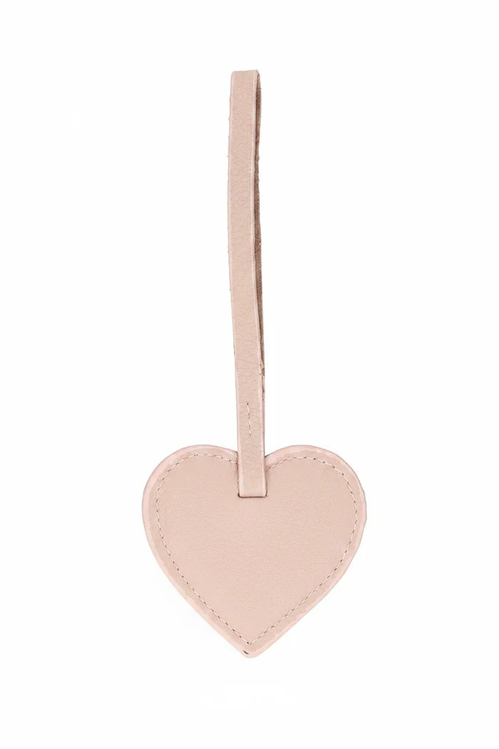 Full - Grain Leather Heart Bag Charm, Marmalade - BlackBrook Case