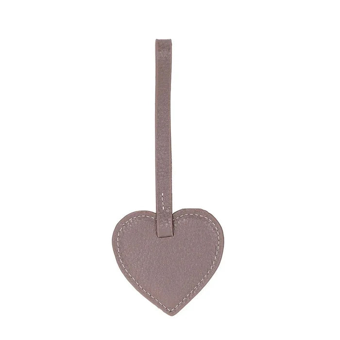 Full - Grain Leather Heart Bag Charm, Mink - BlackBrook Case