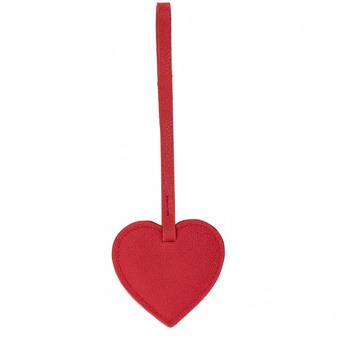 Full - Grain Leather Heart Bag Charm, Port - BlackBrook Case