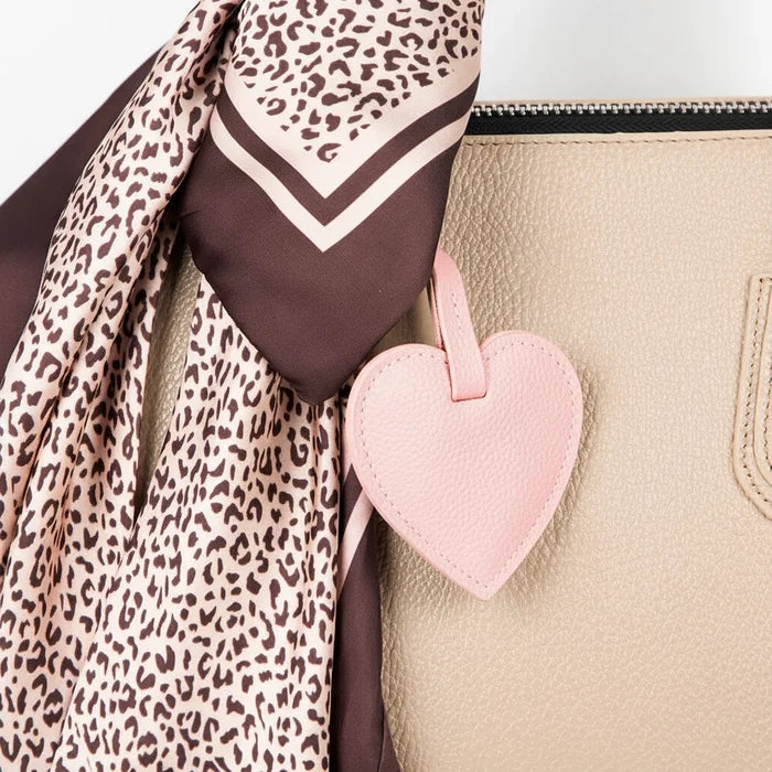 Full - Grain Leather Heart Bag Charm, Puff - BlackBrook Case