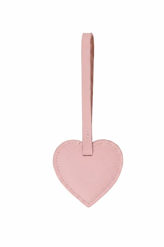 Full - Grain Leather Heart Bag Charm, Puff - BlackBrook Case
