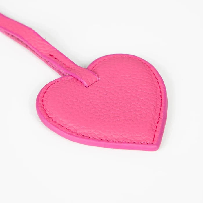 Full - Grain Leather Heart Bag Charm, Rouge - BlackBrook Case
