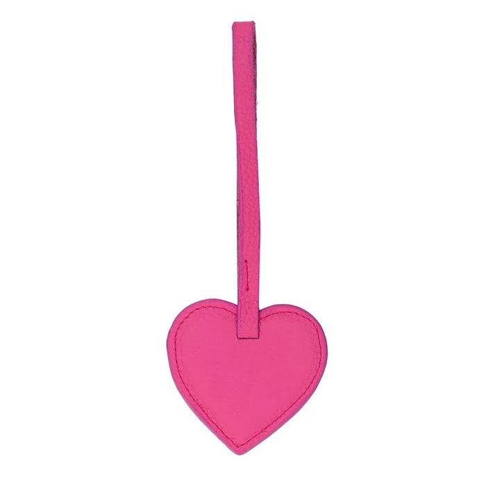 Full - Grain Leather Heart Bag Charm, Rouge - BlackBrook Case