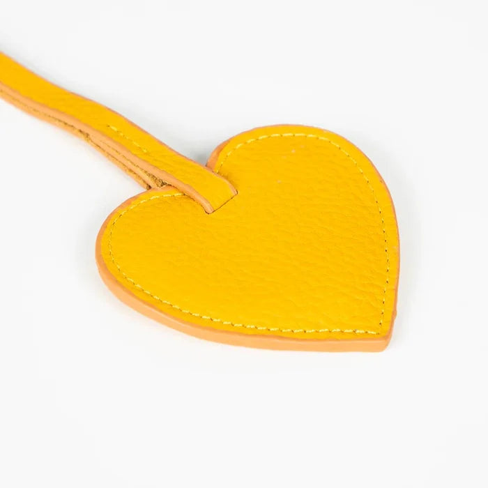 Full - Grain Leather Heart Bag Charm, Sunburst - BlackBrook Case