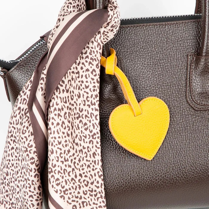 Full - Grain Leather Heart Bag Charm, Sunburst - BlackBrook Case