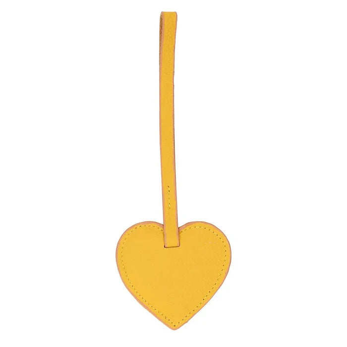 Full - Grain Leather Heart Bag Charm, Sunburst - BlackBrook Case