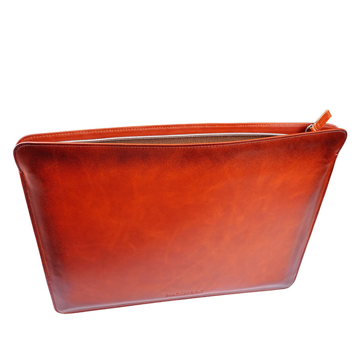 Full-Grain Leather MacBook Sleeve 15/16 inch in Burnished Tan - BlackBrook Case
