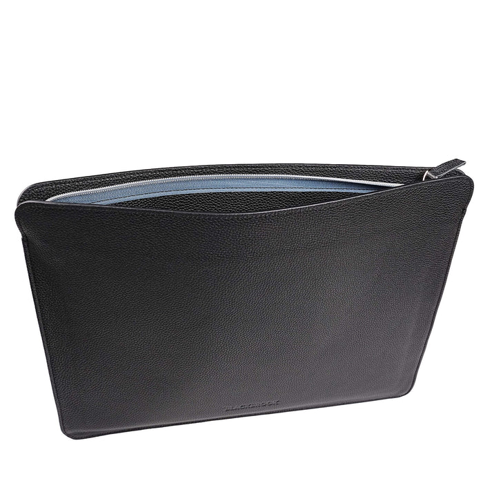 Full-Grain Leather MacBook Sleeve 15/16 inch in Pebble Black - BlackBrook Case