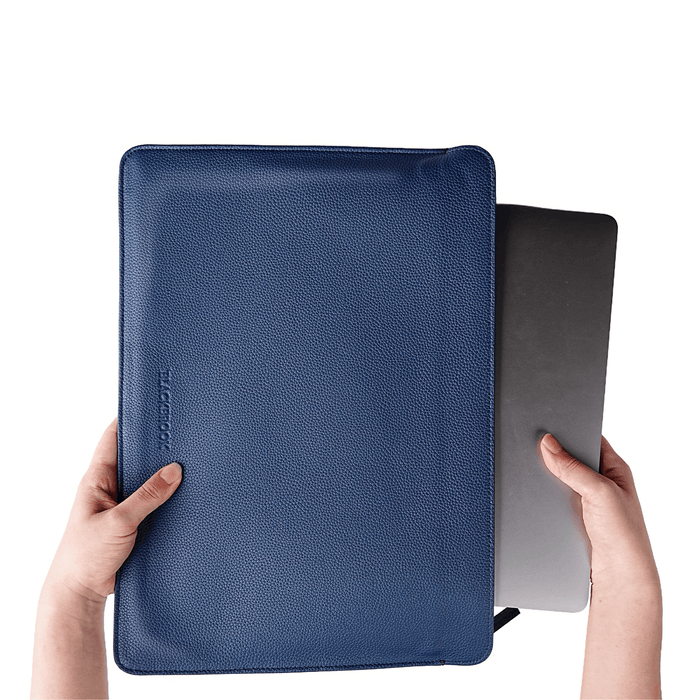 Full-Grain Leather MacBook Sleeve 15/16 inch in Pebble Blue - BlackBrook Case