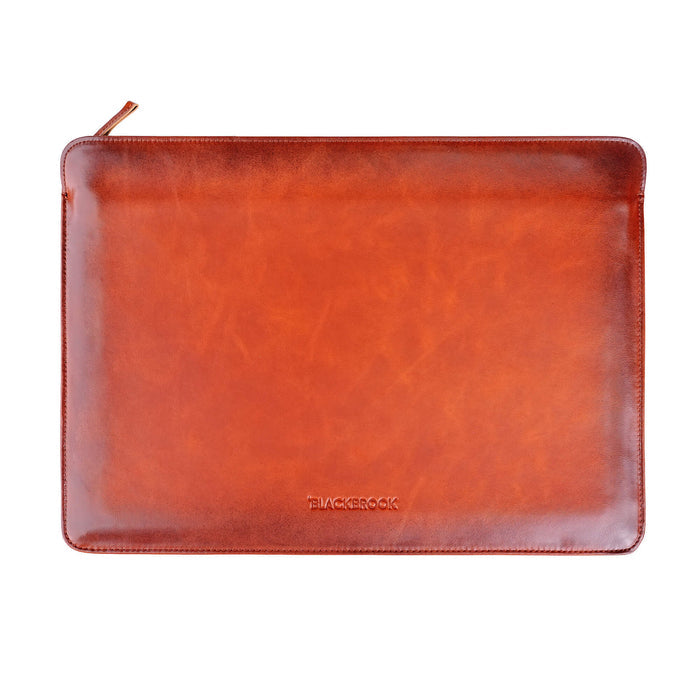 Full-Grain Leather MacBook Sleeve 15/16 inch in Burnished Tan - BlackBrook Case