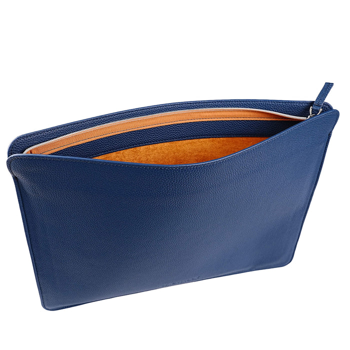 Full-Grain Leather MacBook Sleeve 15/16 inch in Pebble Blue - BlackBrook Case