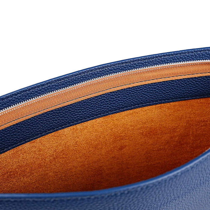 Full-Grain Leather MacBook Sleeve 15/16 inch in Pebble Blue - BlackBrook Case