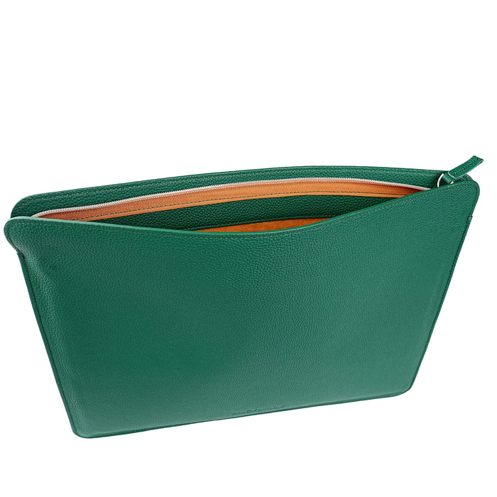 Full-Grain Leather MacBook Sleeve 15/16 inch in Pebble Green - BlackBrook Case