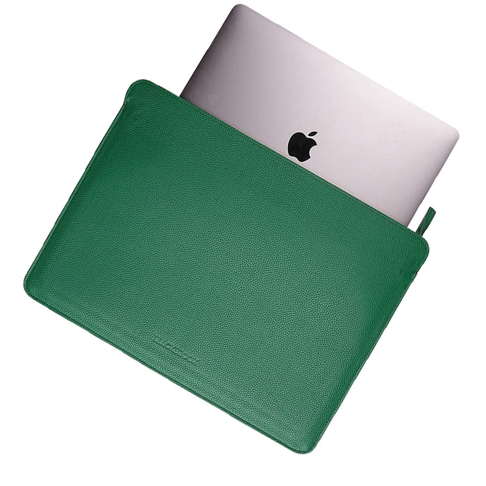 Full-Grain Leather MacBook Sleeve 15/16 inch in Pebble Green - BlackBrook Case