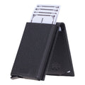 Grant Full‑Grain Leather Card Holder Wallet, Pebble Black - BlackBrook Case