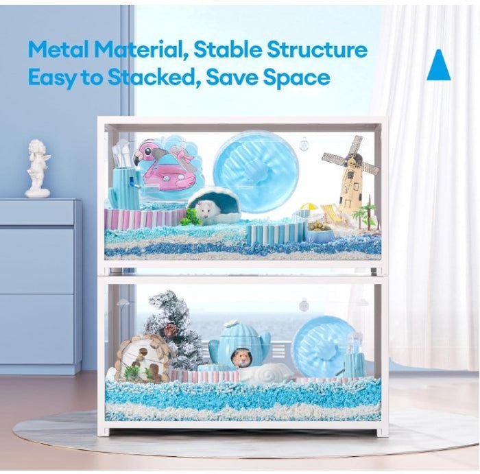 Hamster Cage Large Stackable Habitat Deep Burrow 80cm Metal Small Pet-262