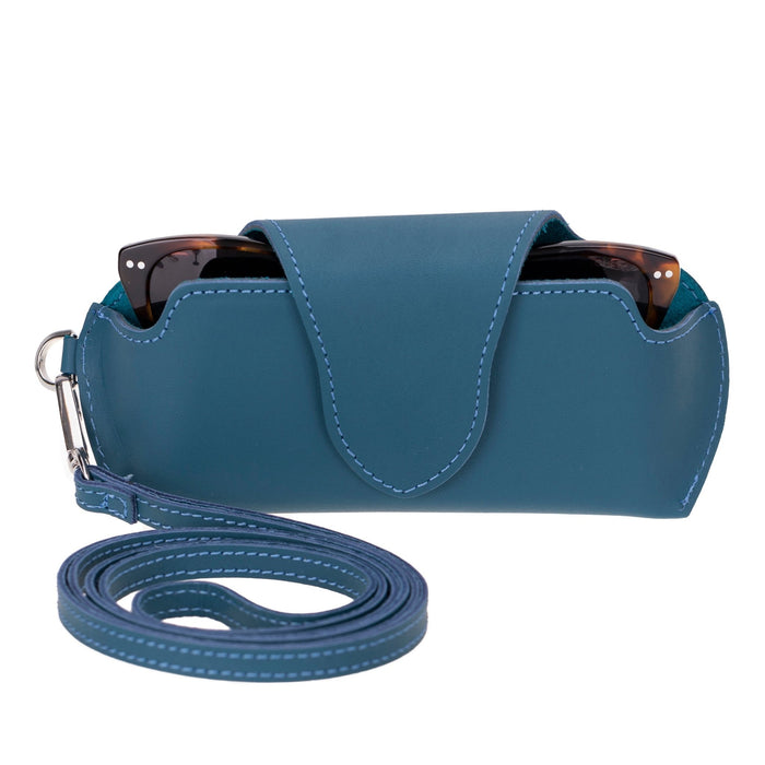 Harbor Leather Eyewear Case, Blue - BlackBrook Case