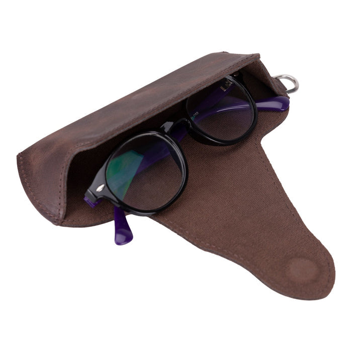 Harbor Leather Eyewear Case, Dark Brown - BlackBrook Case