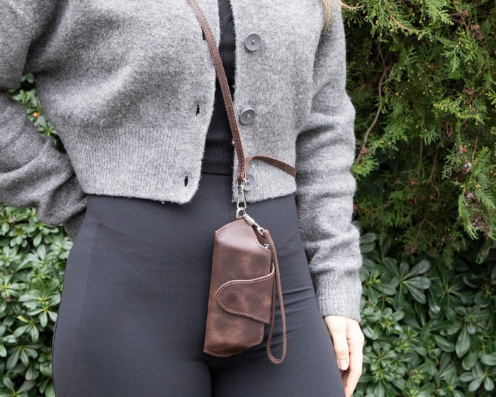 Harbor Leather Eyewear Case, Dark Brown - BlackBrook Case