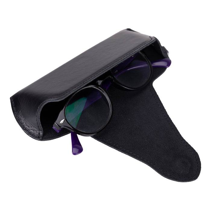 Harbor Leather Eyewear Case, Rustic Black - BlackBrook Case