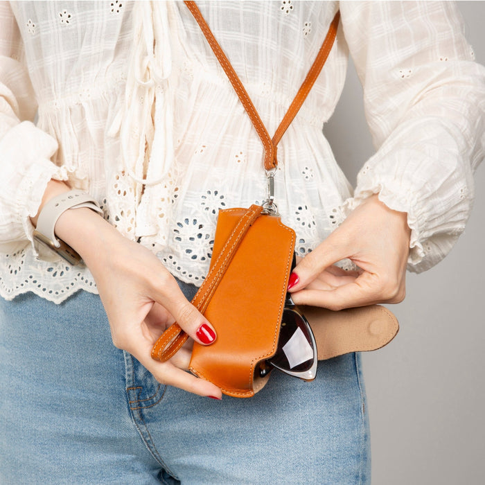 Harbor Leather Eyewear Case, Rustic Tan - BlackBrook Case