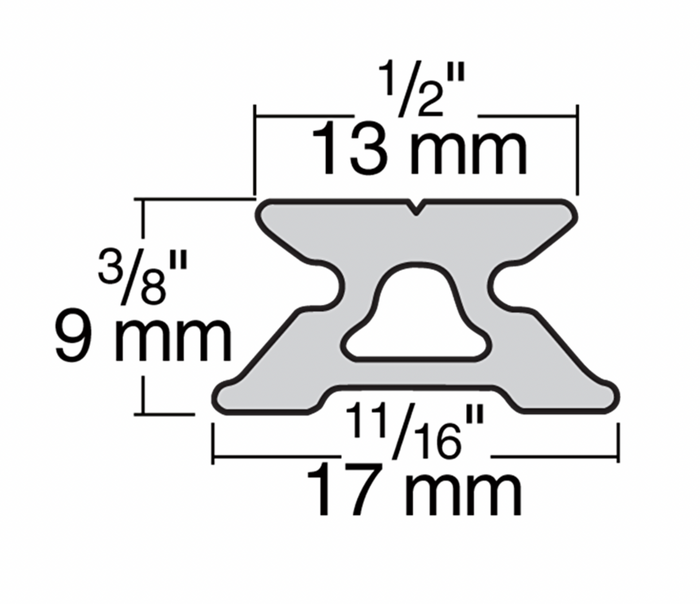 HARKEN 13mm Low-Beam Track — 1 m