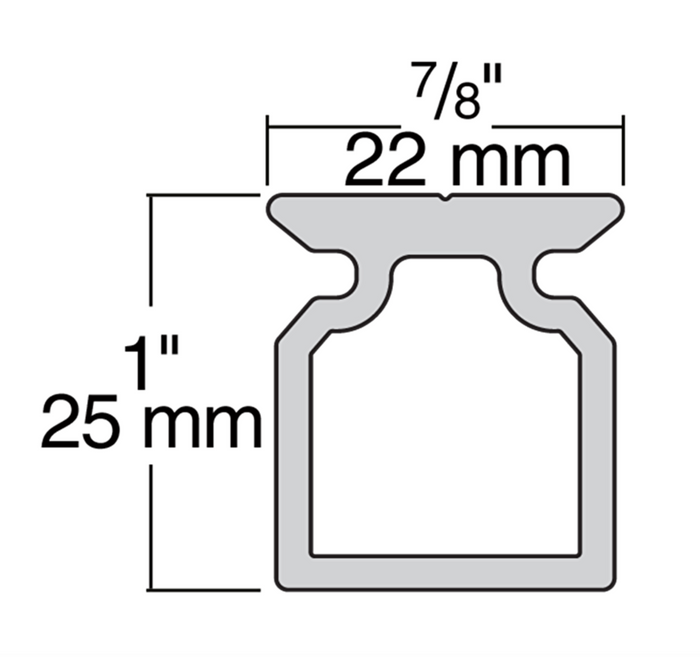HARKEN 22mm High-Beam Track — 6', 4" Hole Spacing
