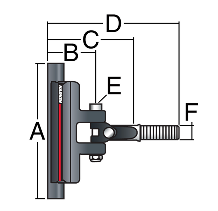 HARKEN 22mm Slider Battcar — 10 mm Stud