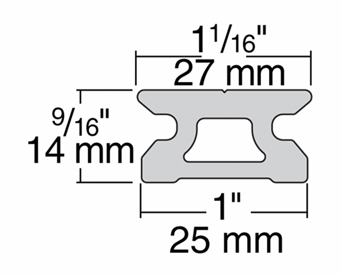 HARKEN 27mm Low-Beam Pinstop Track — 1.2 m - Bosuns Boat