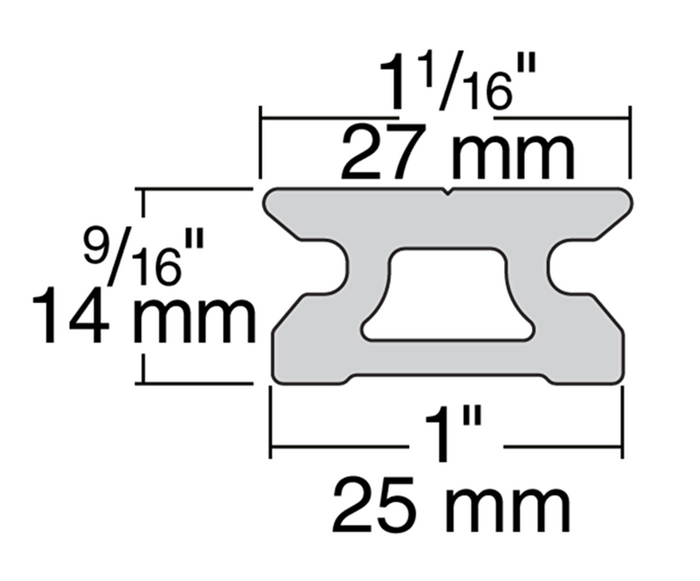 HARKEN 27mm Low-Beam Pinstop Track — 1.5M - Bosuns Boat