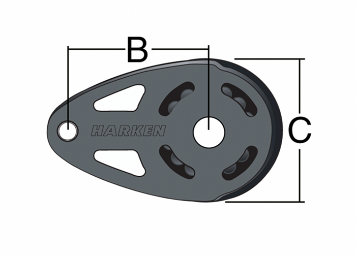 HARKEN 40mm Aluminium Teardrop ESP Footblock