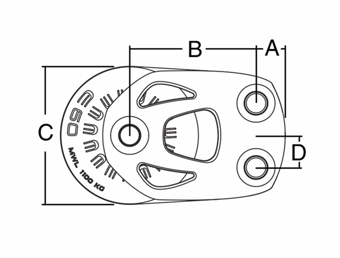 HARKEN 45mm Aluminium Element Footblock