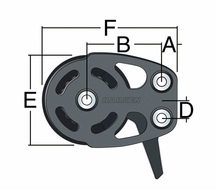 HARKEN 57mm Aluminium ESP Footblock — Lockoff