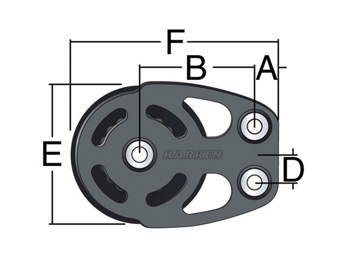 HARKEN 57mm Aluminium ESP Footblock