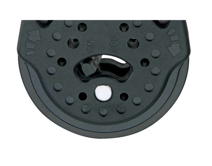 HARKEN 57mm Ratchet Block — Swivel, Red Sheave