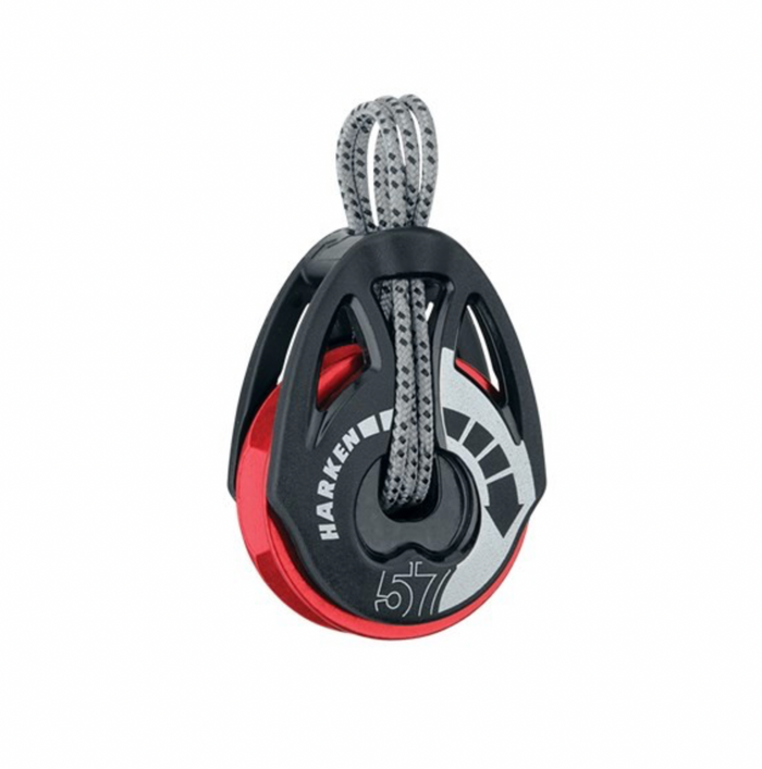 HARKEN 57mm T2™ Soft-Attach Ratchamatic® Block — Red Sheave
