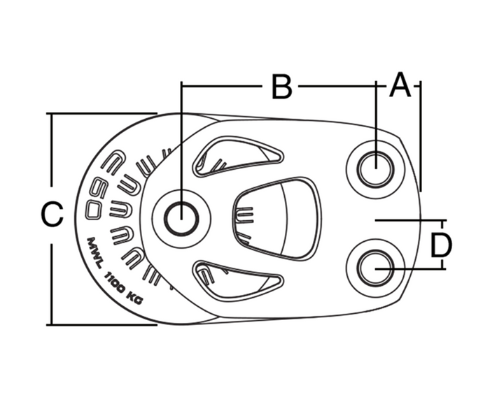 HARKEN 60mm Aluminium Element Double Footblock - Bosuns Boat