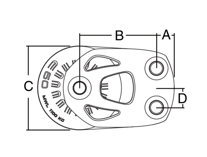 HARKEN 60mm Aluminium Element Footblock