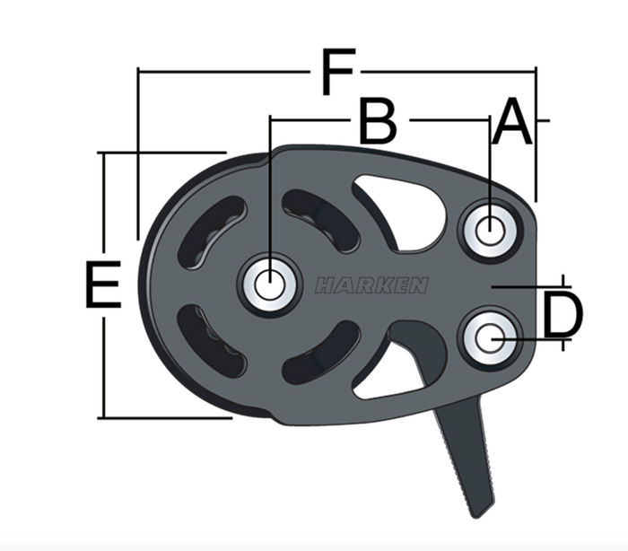 HARKEN 75mm Aluminium ESP Footblock — Lockoff - Bosuns Boat