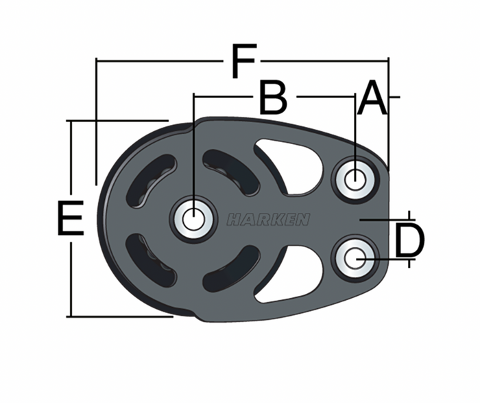HARKEN 75mm Aluminium ESP Footblock