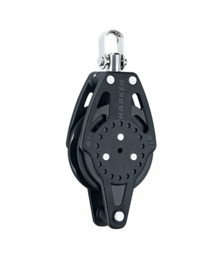 HARKEN 75mm Ratchamatic® Block — Swivel, Becket - Bosuns Boat