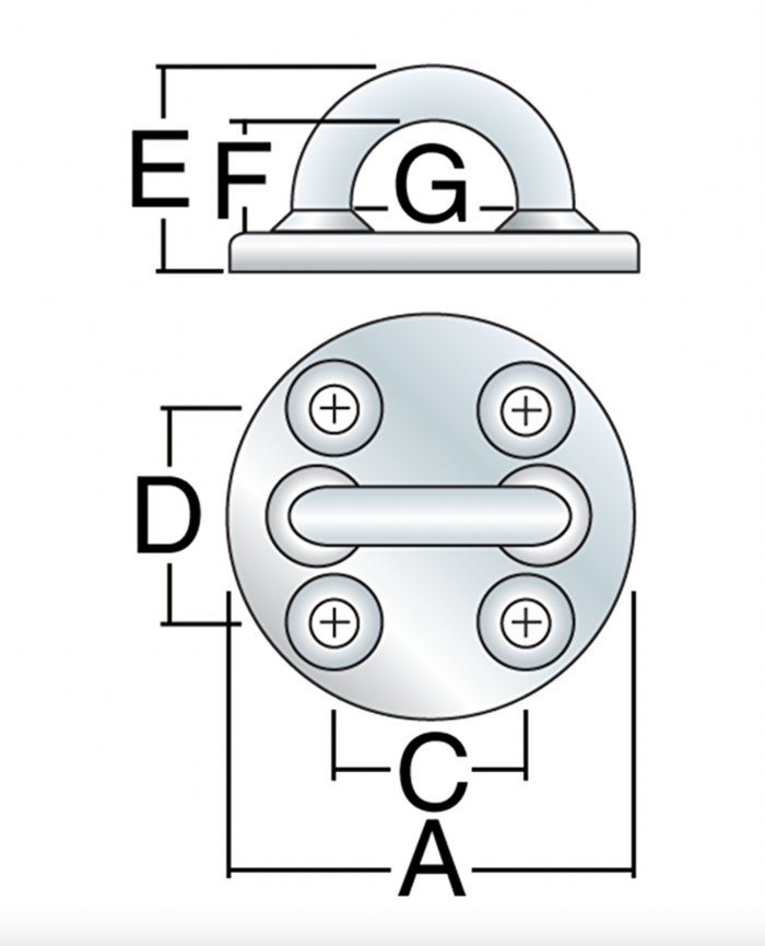 HARKEN 76mm High-load Round Padeye