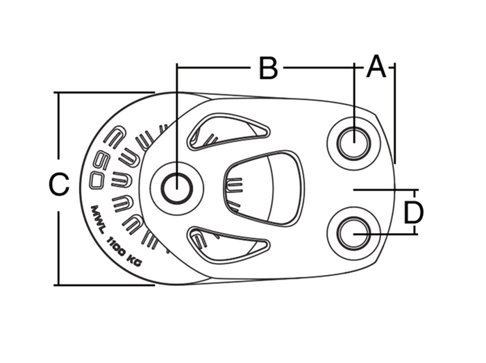 HARKEN 80mm Aluminium Element Footblock - Bosuns Boat