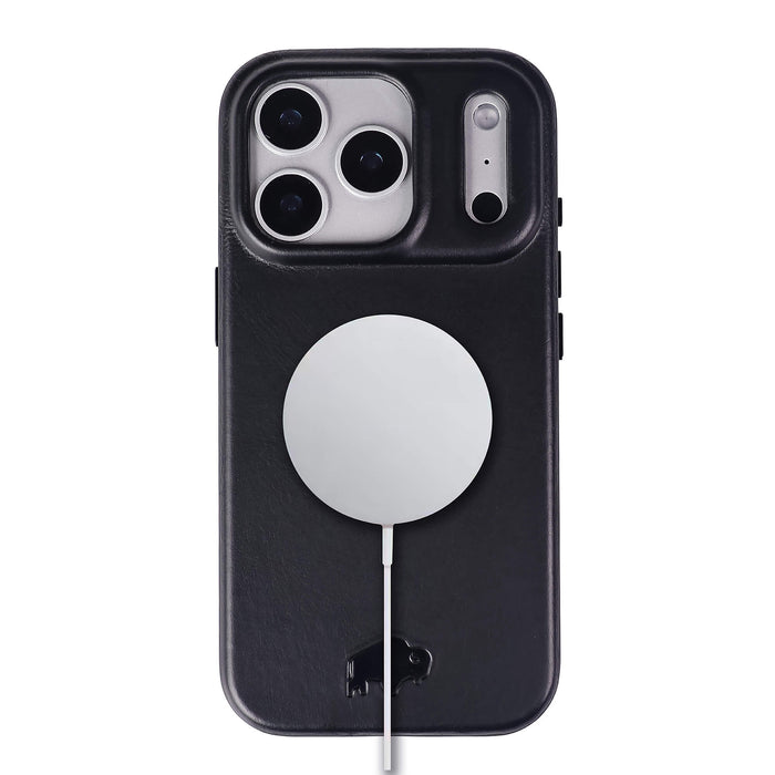 Harlan Full - Grain Leather iPhone 18 Pro Max Case, Black - BlackBrook Case