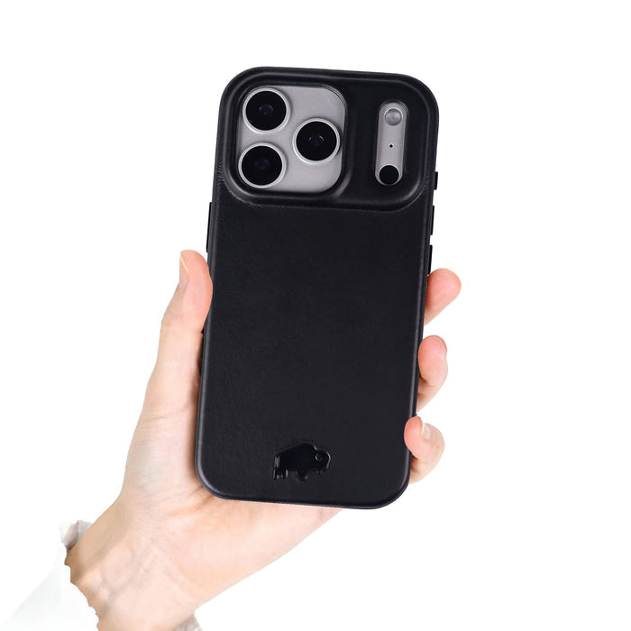 Harlan Full - Grain Leather iPhone 18 Pro Max Case, Black - BlackBrook Case