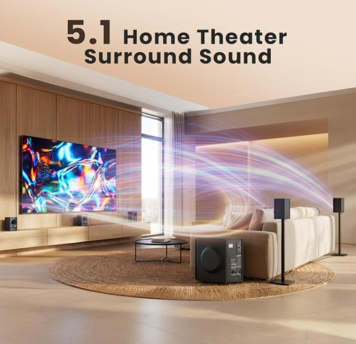 Home Theatre Surround Sound System 800W 6.5" Subwoofer Bluetooth ARC Optical-268