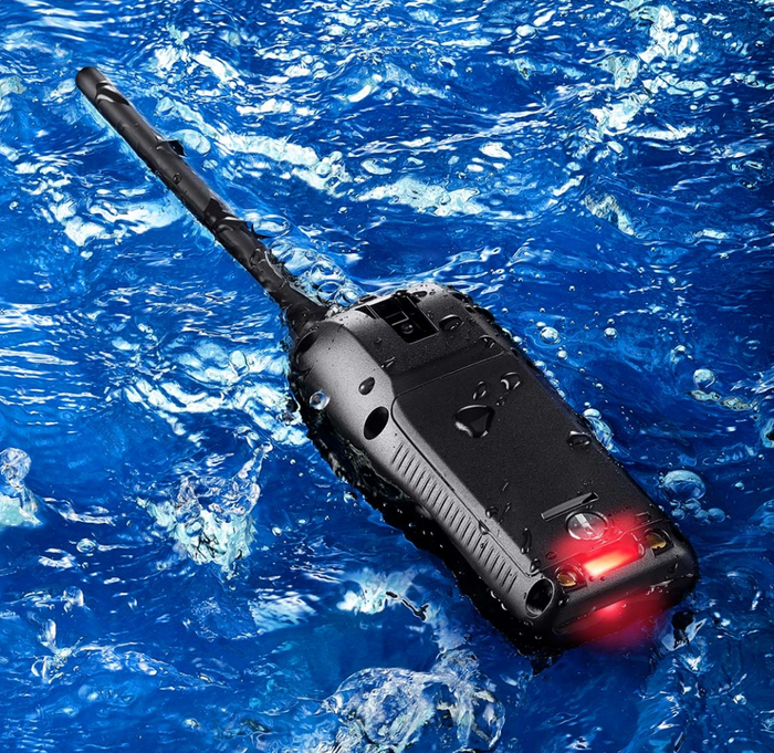 Icom IC-M37E Handheld 5 Watt, Float’n Flash VHF Marine Handheld Transceiver with 700mW audio
