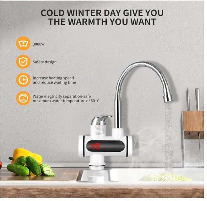 Instant Hot Water Tap 220V 3000W Tankless Electric Water Heater LED Display-275